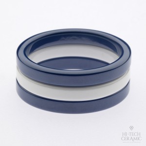 Сет из 3-х колец (кольца из синей и белой керамики) (арт.31011053)