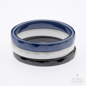 Сет из 3-х колец (кольца из синей, белой и черной керамики) (арт.31011058)