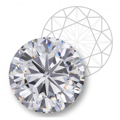 Бриллиант (огранка р-57 , цвет G, чистота SI1,  0,160 карат)