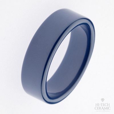 Кольцо матовое из синей керамики (арт.30011054)
